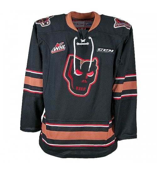 Custom WHL Calgary Hitmen 2016 Pres Road Hockey Jersey Black